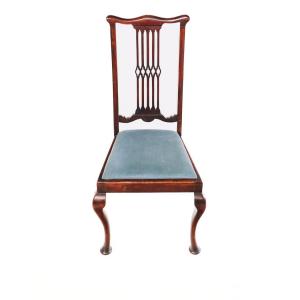 Eleganter 3er Satz edwardianischer Stühle aus Mahagoni