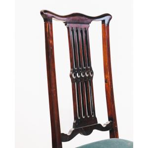 Eleganter 3er Satz edwardianischer Stühle aus Mahagoni