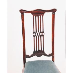 Eleganter 3er Satz edwardianischer Stühle aus Mahagoni