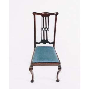 Eleganter 3er Satz edwardianischer Stühle aus Mahagoni