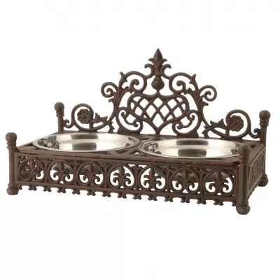 Clayre & Eef Dog Bowls 46x25x27 cm / 2x0,8L