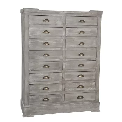 Clayre & Eef Apothekenschrank-Kommode aus Holz, in grau