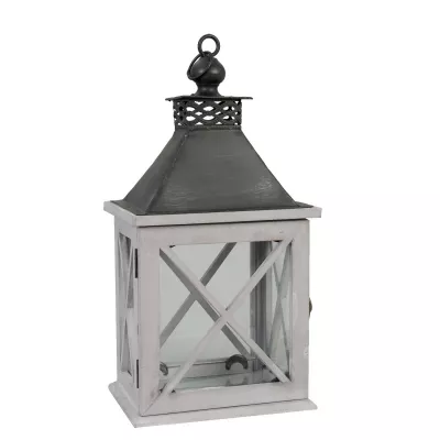 Clayre & Eef Feine kleine Laterne, hellgrau