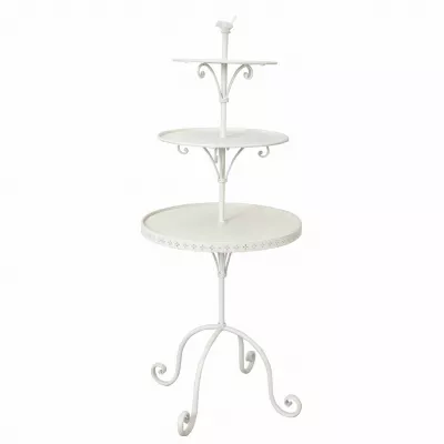 Clayre & Eef Etagere weiß 3-stöckig 125 cm