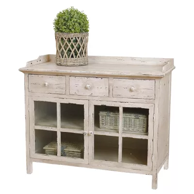 Clayre & Eef Sideboard Vitrine Weiß 103*51*88 cm