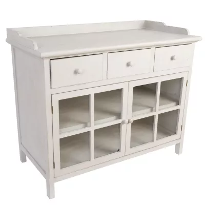 Clayre & Eef Sideboard Vitrine Weiß 103*51*88 cm