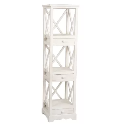 Clayre & Eef Holzregal Weiß 35*35*140 cm