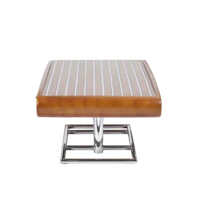 Sofatisch mit Schubladen & dekorativen Edelstahlleisten