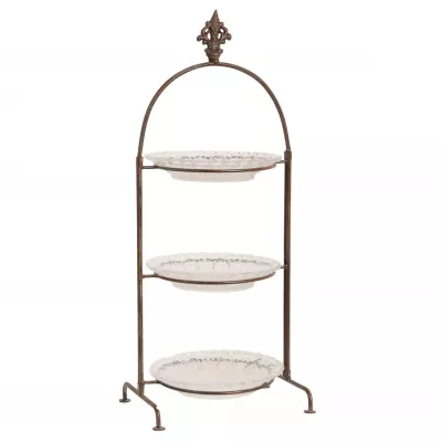 Clayre & Eef Tellerregal Tellergestell Etagere OHNE DEKO ca. 25 x 20,5 x 60,5 cm