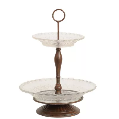Clayre & Eef Tellerregal Tellergestell Etagere ca. 30,5 x 30,5 x 41 cm