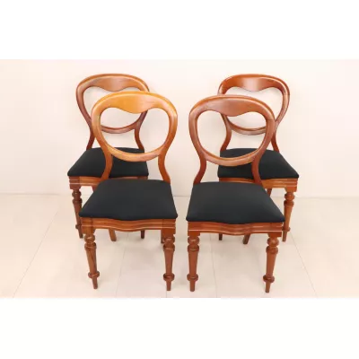 4 antike englische Stühle mit Balloon Backs aus Mahagoni Massivholz