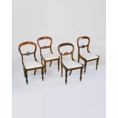 4er Satz Balloon Back Chair, Viktorian, Stuhl, Esszimmerstuhl