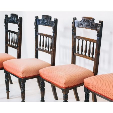 4er Satz Dining Chairs, Esszimmerstühle, Stuhl, late Victorian