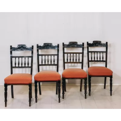 4er Satz Dining Chairs, Esszimmerstühle, Stuhl, late Victorian