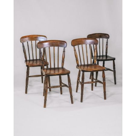 4er Satz eleganter victorianischer Kitchenchairs