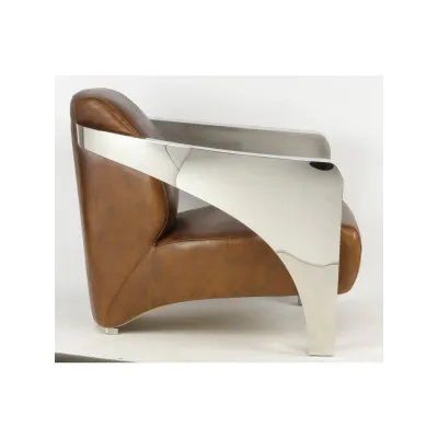 Brauner Clubsessel im Art Deco Stil