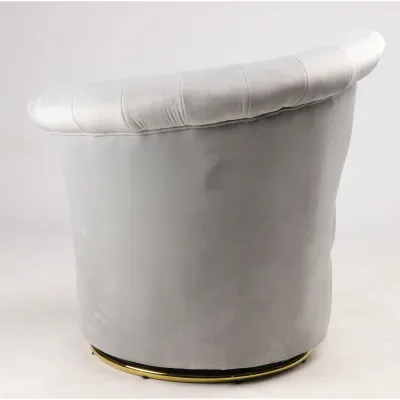 Samt Sessel-grau mit Drehfunktion