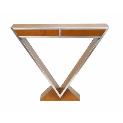 Massiv-Holz Konsolentisch mit Geometrischem Design