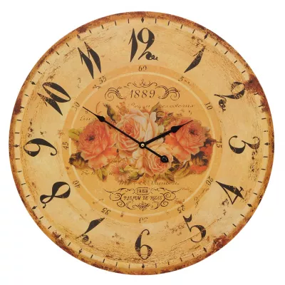 Clayre & Eef Wanduhr 1889 Paris Parfum de Roses ca. Ø 60 cm