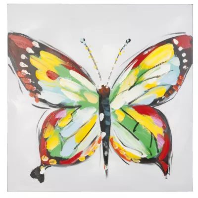 Clayre & Eef Bild Gemälde Schmetterling ca. 80 x 80 cm