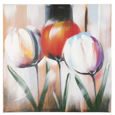 Clayre & Eef Bild Gemälde Tulpe Tulpen Liliengewächs ca. 80 x 80 cm