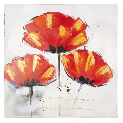 Clayre & Eef Bild Gemälde Mohnblumen Klatschmohn Klatschrose ca. 80 x 80 cm