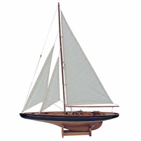 Segel-Yacht, Holz mit Stoffsegel, L: 60cm, H: 80cm