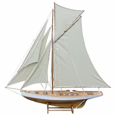 Maritim by Morris Segel-Yacht, Holz mit Stoffsegel, L: 125cm, H: 135cm