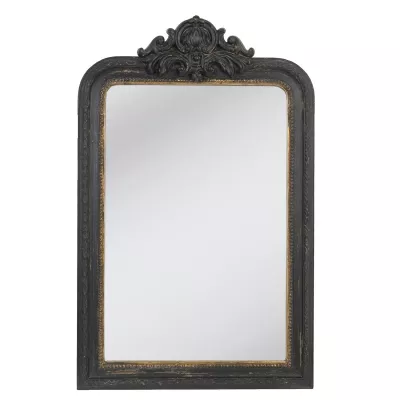 Clayre & Eef Spiegel schwarz mit Goldrand 77*120cm