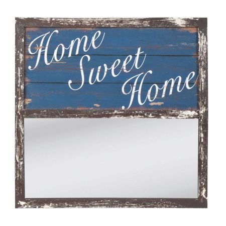 Clayre & Eef Wandspiegel Holz Home Sweet Home ca. 60 x 60 cm