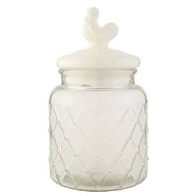 Clayre & Eef Topf Vorratsglas transparent mit Deckel Hahn ca. 16 x 16 x 26 cm