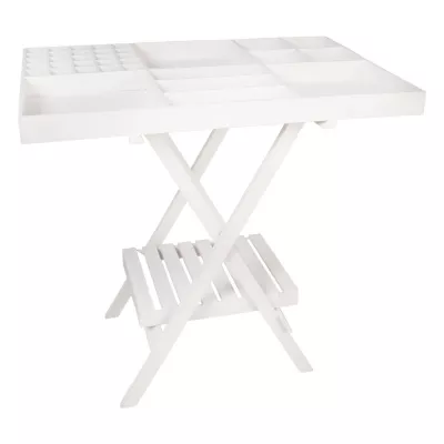 Clayre & Eef Tablett viele Fächer mit Ständer weiß ca. 86 x 58 x 80 cm