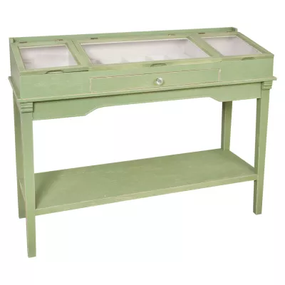 Clayre & Eef Sideboard mit Fächern und Schublade grün ca. 130 x 47 x 97 cm