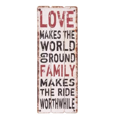 Clayre & Eef Holzschild Love makes the world go round ca. 30 x 80 cm