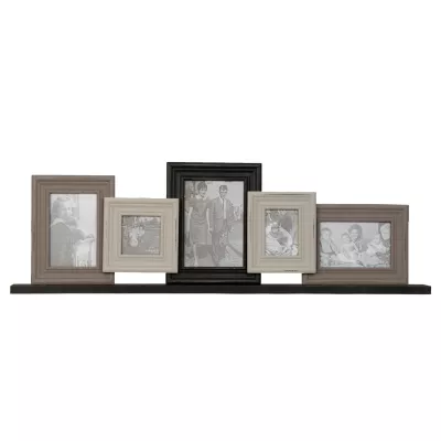 Bilderrahmen grau/schwarz ca. 80 x 6 x 25 cm (9 x 9 / 7,5 x 10 / 10 x 15 / 13 x 18 cm)