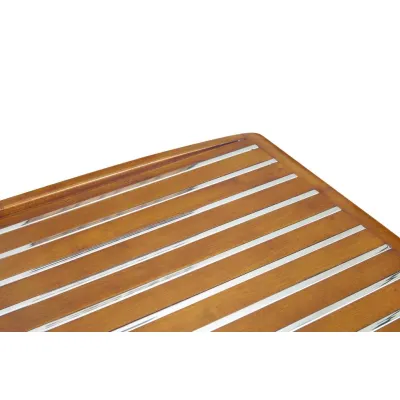 Sofatisch mit Schubladen & dekorativen Edelstahlleisten