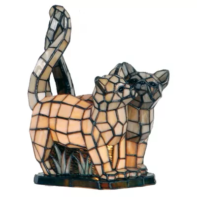 Clayre & Eef Tischlampe Tiffany Katzen 27x18x35 cm E14/max 1x40W