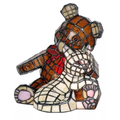 Dekolampe im Tiffany-Stil Bär und Katze 20x20x23.5cm