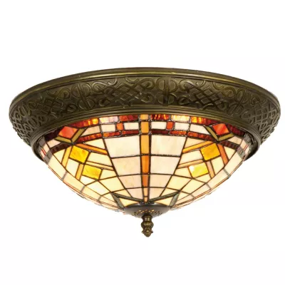 Clayre & Eef Deckenleuchte Tiffany Ø 38x19 cm E14/max 2x40W