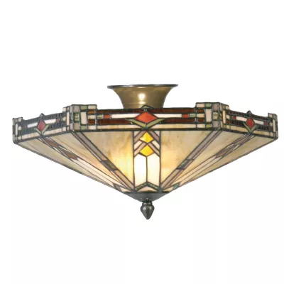 Clayre & Eef Tiffany Deckenlampe 23x40cm "Rosenquarz"