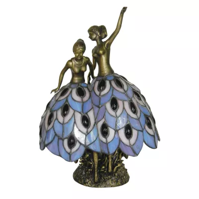 Dekolampe im Tiffany-Stil 2 Tänzerinnen ca. 31cm