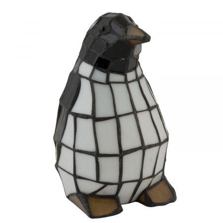 Dekolampe im Tiffany-Stil Pinguin 13x20cm