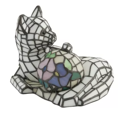 Dekolampe im Tiffany-Stil Katze 26.5x20cm