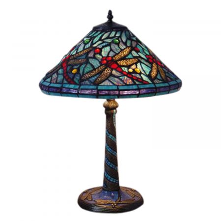 Clayre & Eef Tischlampe im Tiffany Stil "Dragonfly Blue"