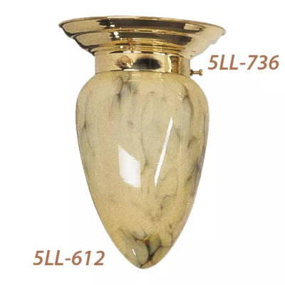 Clayre & Eef Glas punt klein Geelmarmer 19 *? 12 cm KH8cm