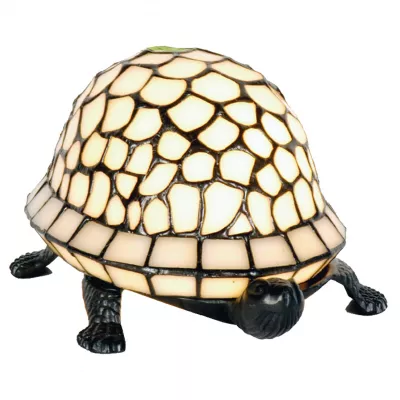 Clayre & Eef Dekolampe im Tiffany-Stil Creme Schildkröte 11x23cm