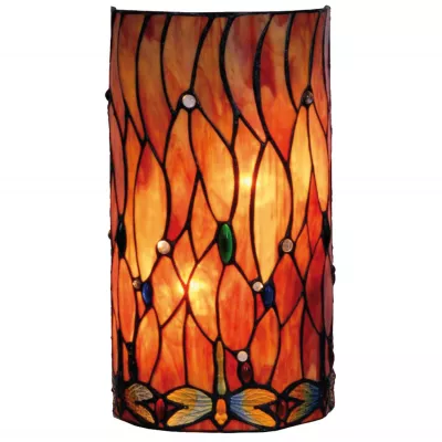 Clayre & Eef Tiffany Wandlampe 35x18cm Libellenfeuer