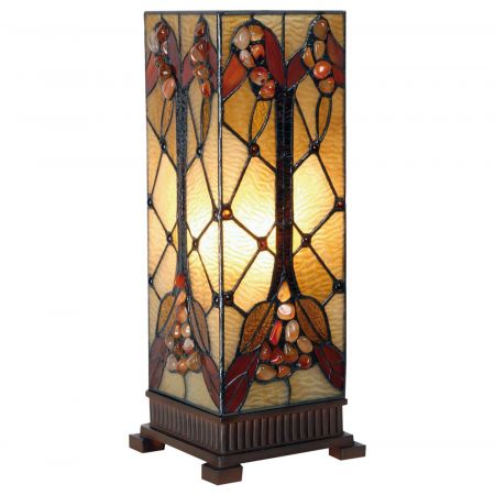 Säulenlampe im Tiffany-Stil Herbststeine 45x18cm