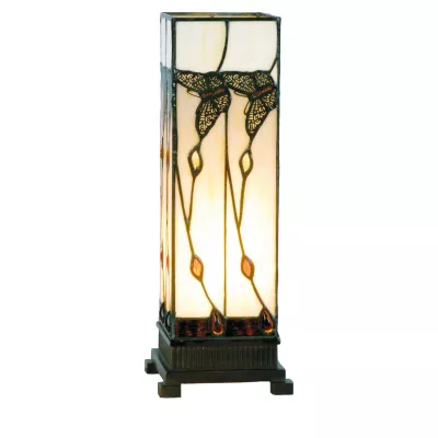 Clayre & Eef Säulenlampe im Tiffany-Stil 35x12.5cm Schmetterling