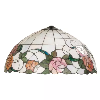 Clayre & Eef Tiffany Lampenschirm 50cm "Weiß mit Blumen"